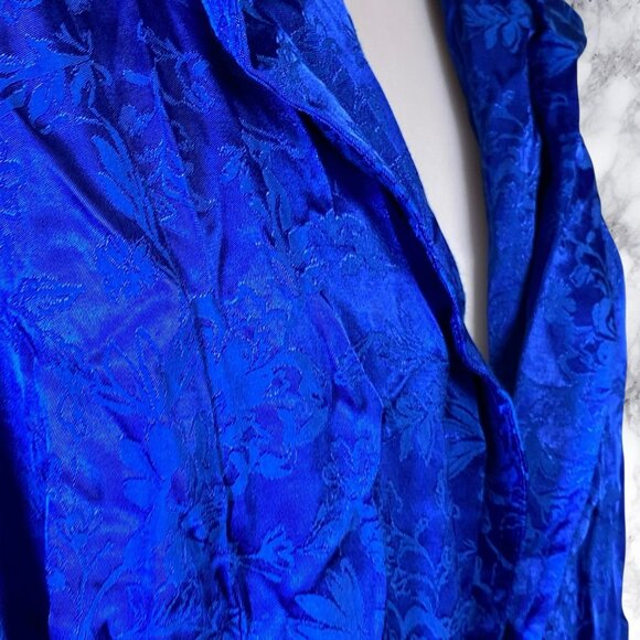 Torrid Electric Blue Jacquard Trench Coat Jacket - Picture 6 of 12